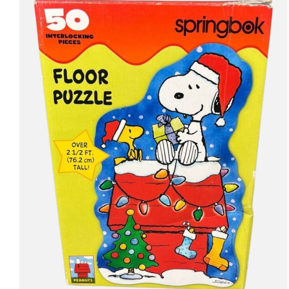 Springbok Peanuts Snoopy Woodstock Christmas Floor Puzzle 50 Pcs 2.5 Ft Holiday